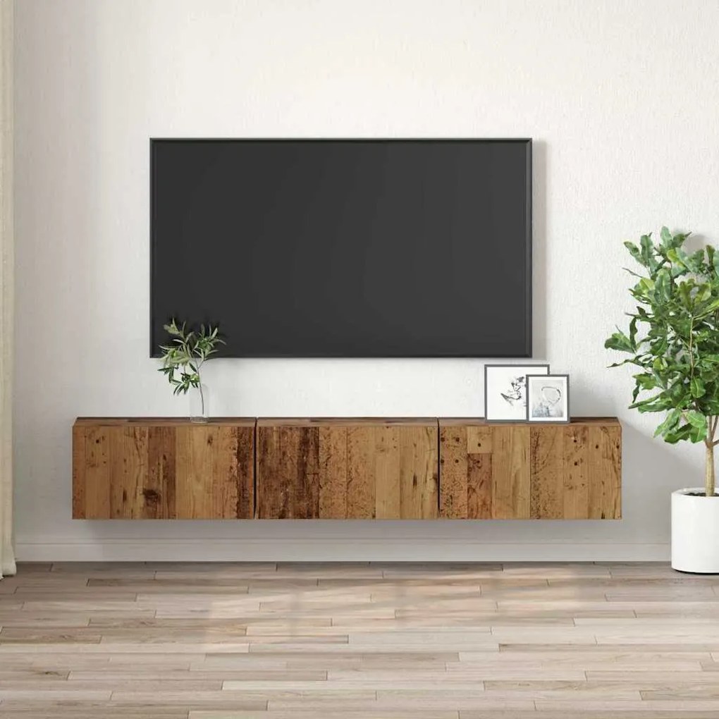 vidaXL Ντουλάπι TV 3 pcs Καφέ 60 x 30 x 30 cm Επεξεργασμένο ξύλο