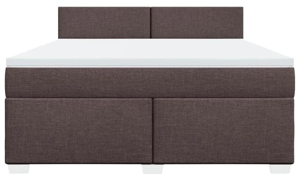 Κρεβάτι Boxspring με Στρώμα Σκούρο Καφέ 180x200 εκ Υφασμάτινο - Καφέ