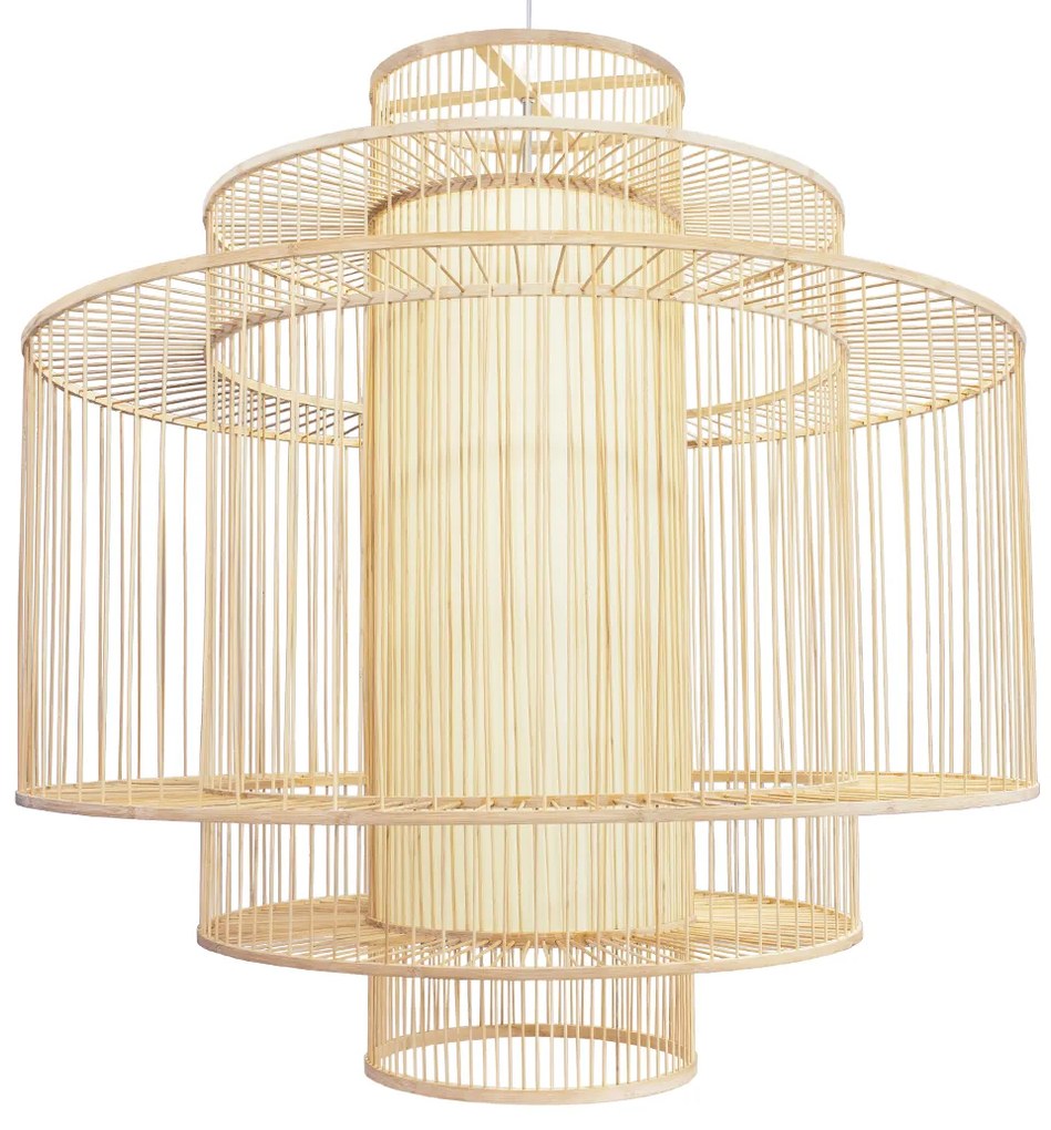 01780 GloboStar® GLOBOSTAR® HIBISCUS 01780 Boho Κρεμαστό Φωτιστικό Οροφής με Ντουί 1 x E27 AC 220-240V IP20 - Μπεζ - Μ100 x Π100 x Y100cm