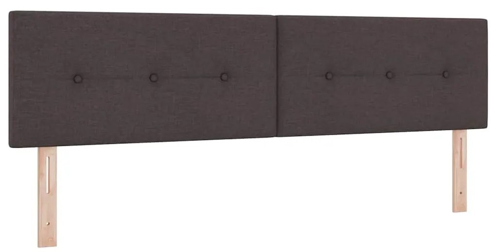vidaXL LED Κεφαλάρι με φώτα λωρίδας LED Σκούρο Καφέ 180 cm ύφασμα