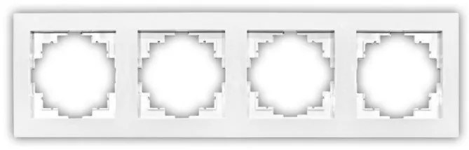 Πλαίσιο Διακόπτη Πρίζας Τετραπλό Lumen-15-0330-Λευκό 15-0330
