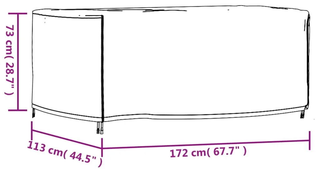 Κάλυμμα Επίπλων Κήπου Αδιάβροχο Μαύρο 172x113x73 εκ. 420D - Μαύρο