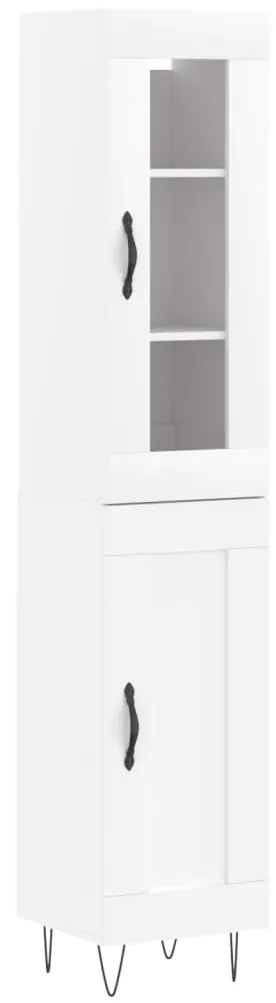vidaXL Ντουλάπι Λευκό 34,5 x 34 x 180 εκ. από Επεξεργασμένο Ξύλο