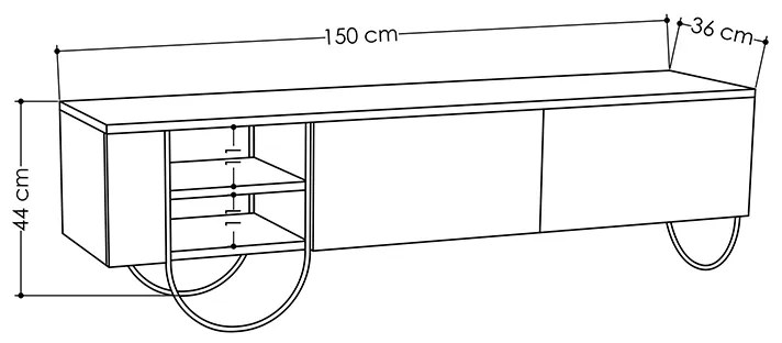 Έπιπλο τηλεόρασης Norfolk Megapap χρώμα φυσικό οξιάς 151x35x43εκ.