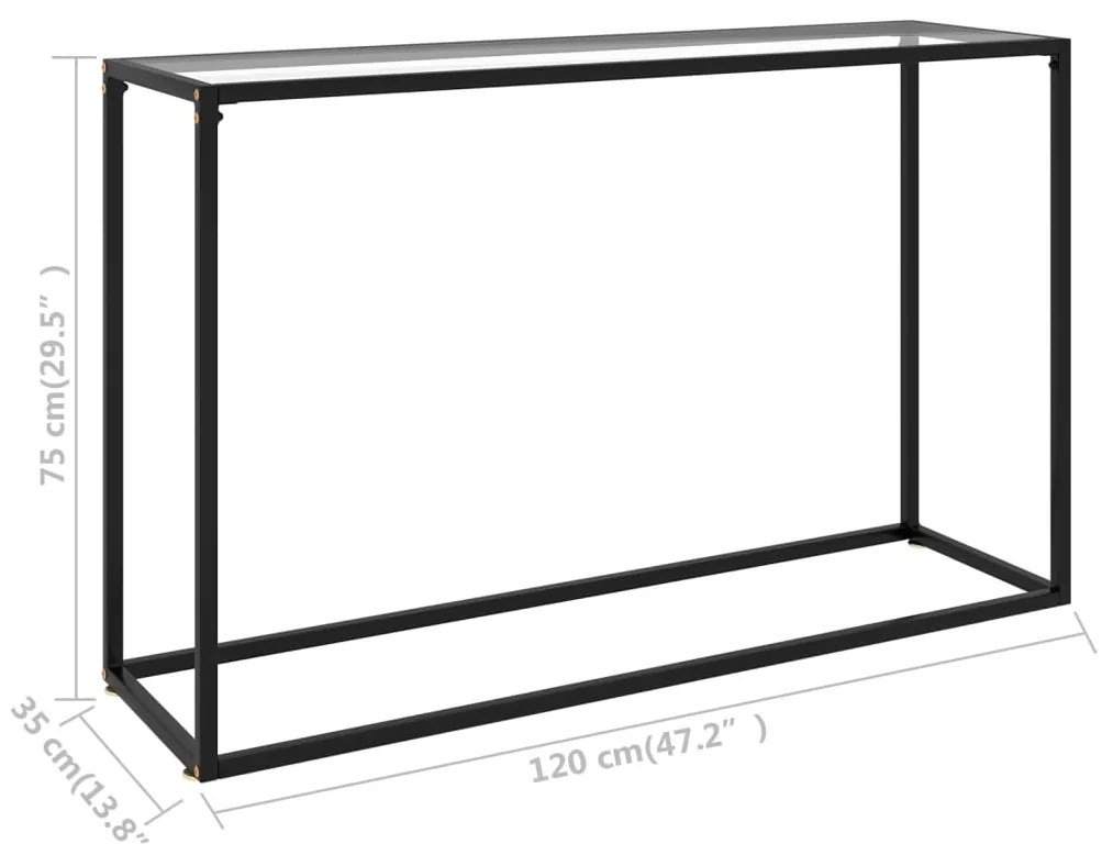 vidaXL Τραπέζι Κονσόλα Διαφανές 120 x 35 x 75 εκ. από Ψημένο Γυαλί