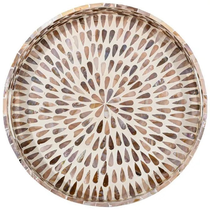 Διακοσμητικός Δίσκος Mdf - Κοχύλι Tear Drop FL01 Fylliana Μπεζ - Καφέ - Λευκό 40x40x4 εκ. 40x40x4 εκ.