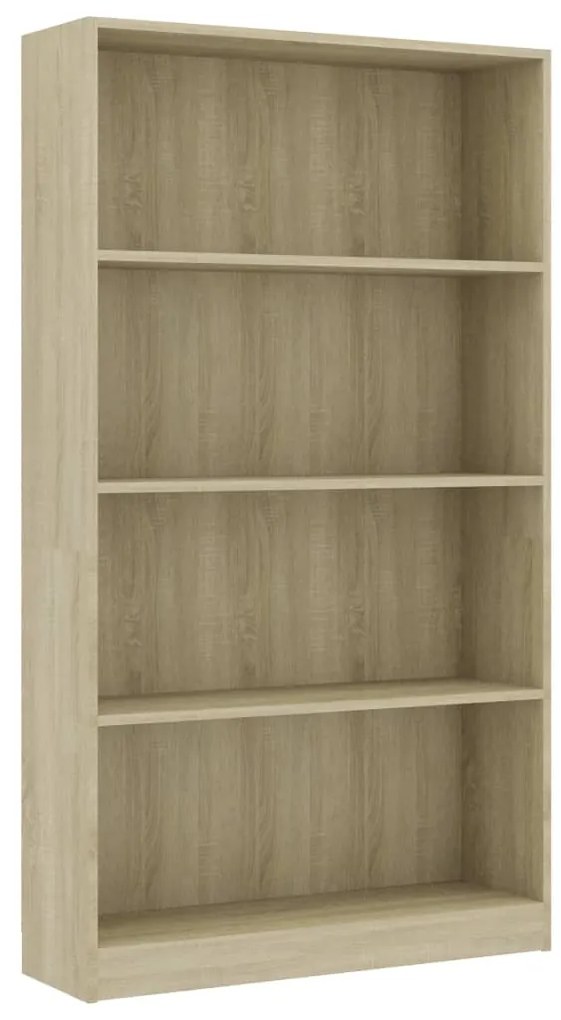 vidaXL Βιβλιοθήκη με 4 Ράφια Sonoma Δρυς 80x24x142 εκ. Επεξ. Ξύλο