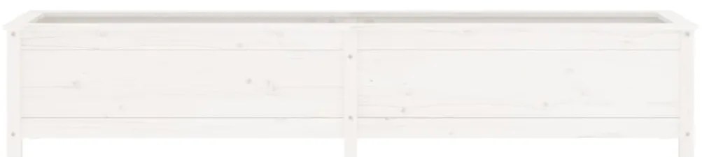 vidaXL Ζαρντινιέρα Υπερυψωμένη Λευκή 199,5x40x39 εκ. Μασίφ Ξύλο Πεύκου