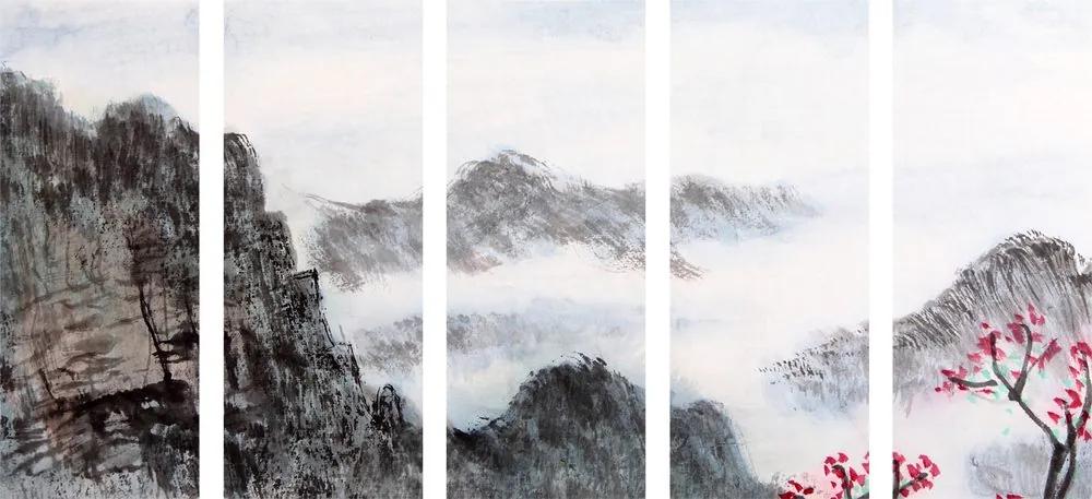 Εικόνα 5 μερών παραδοσιακή κινεζική ζωγραφική τοπίων
