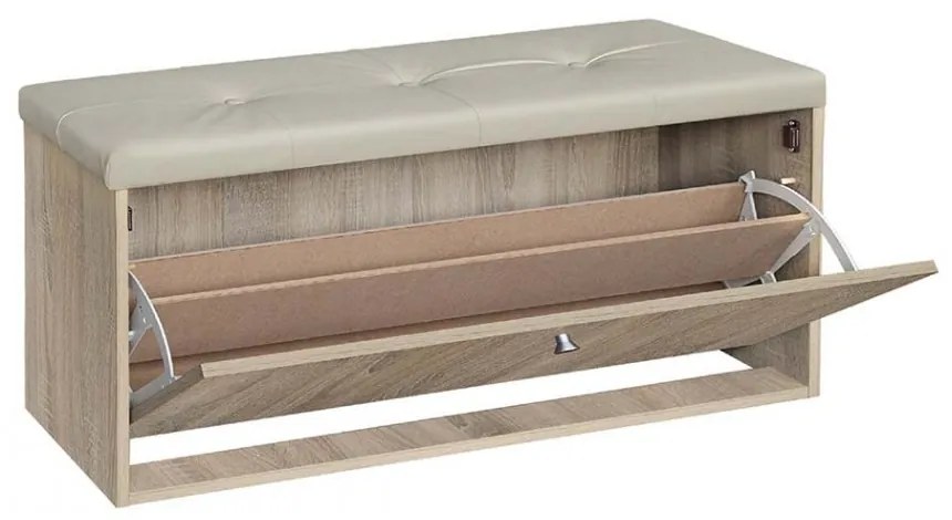 Παπουτσοθήκη-Σκαμπό Rakla 100 Σόνομα/Μπεζ, 97x31.5x48, Genomax Genom1219920343