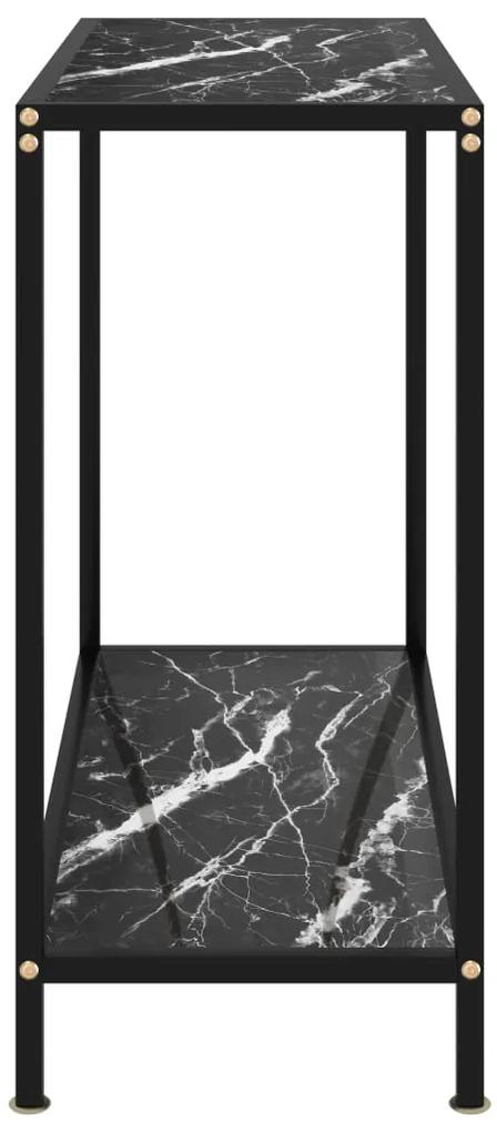 vidaXL Τραπέζι Κονσόλα Μαύρο 80 x 35 x 75 εκ. από Ψημένο Γυαλί