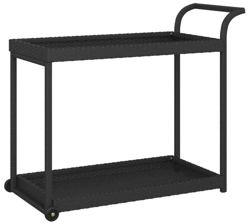 vidaXL Τρόλεϊ Μεταφοράς Μαύρο 100 x 45 x 83 εκ. από Συνθετικό Ρατάν