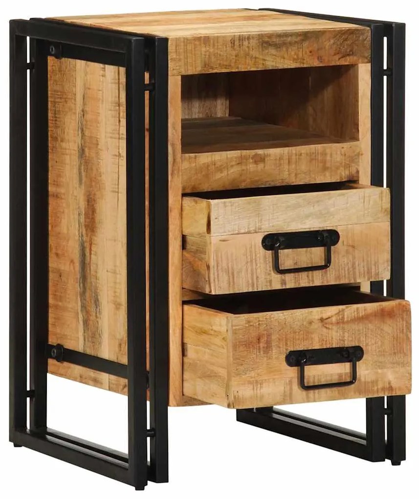 vidaXL Κομοδίνο με συρτάρι Καφέ 40 x 40 x 59 εκ. Μασίφ ξύλο μάνγκο