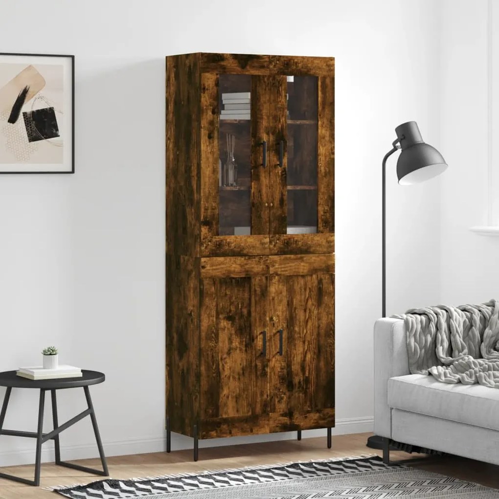 vidaXL Ντουλάπι Καπνιστή Δρυς 69,5x34x180 εκ. από Επεξεργασμένο Ξύλο