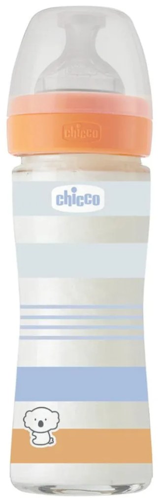 CHICCO ΜΠΙΜΠΕΡΟ ΓΥΑΛΙΝΟ BOY WELL BEING 240ML 0Μ+ ΘΗΛΗ ΣΙΛΙΚΟΝΗΣ A50-28721-21