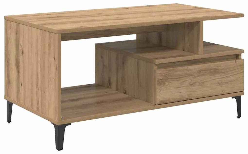 vidaXL Τραπεζάκι σαλονιού with Drawer artisan δρυς 90 x 49 x 45 εκ