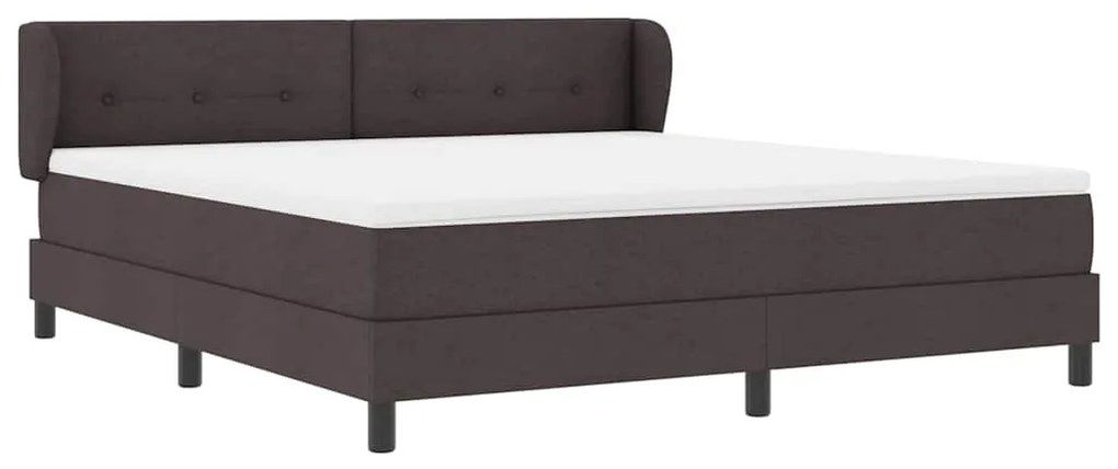 vidaXL Κρεβάτι box spring με στρώμα με στρώμα Σκούρο καφέ Σκούρο καφέ