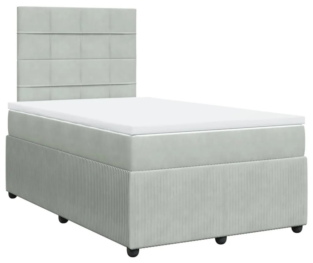 ΚΡΕΒΑΤΙ BOXSPRING ΜΕ ΣΤΡΩΜΑ ΑΝΟΙΧΤΟ ΓΚΡΙ 120X190 ΕΚ. ΒΕΛΟΥΔΙΝΟ 3294586