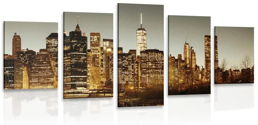 Κέντρο εικόνων 5 τμημάτων Νέα Υόρκη - 200x100