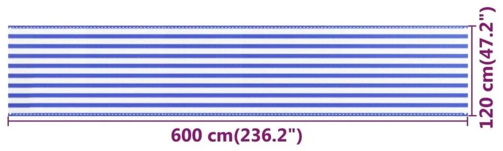 Διαχωριστικό Βεράντας Μπλε / Λευκό 120x600 εκ. από HDPE - Πολύχρωμο