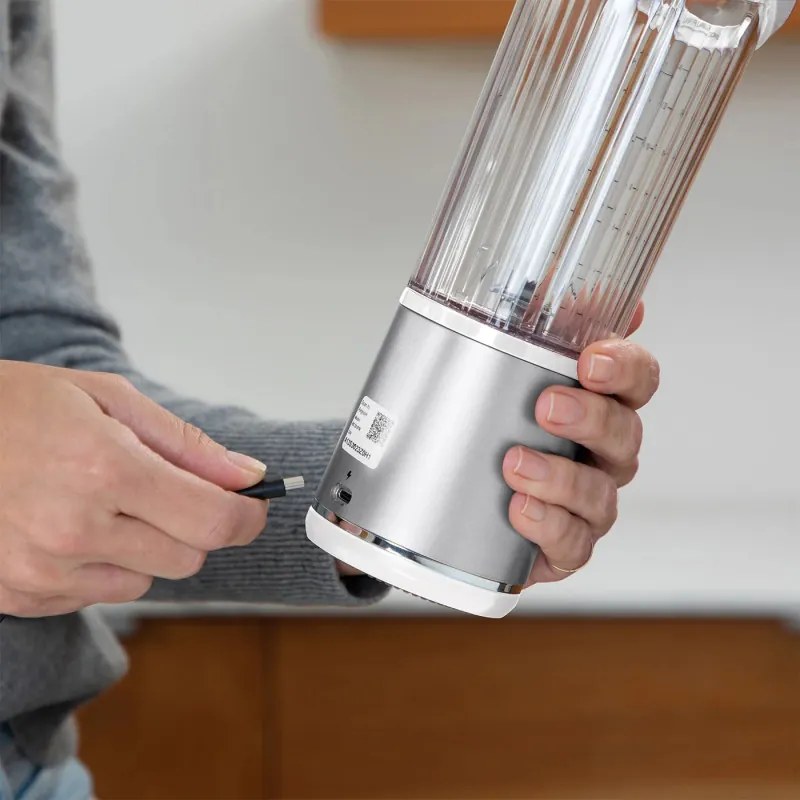 Φορητό μπλέντερ Ninja BC151EUW, 7.4W, 530 ml, ατσάλινη λεπίδα με 6 λεπίδες, θρυμματισμός πάγου, έως 10 κύκλοι, χωρίς BPA, USB-C, Λευκό