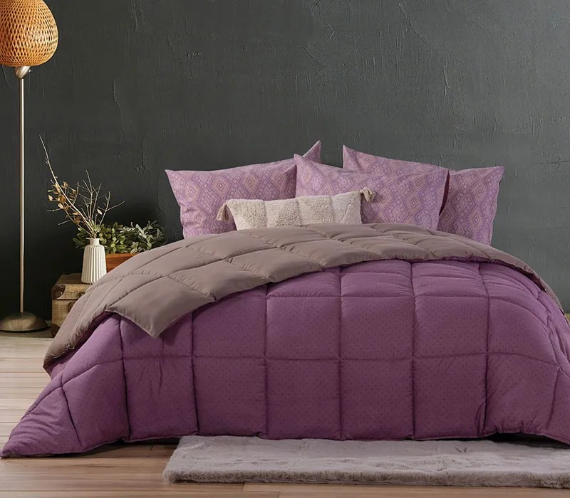 Πάπλωμα Μονό Bicolor-24 Mauve/Mocca 160x220 - Nef Nef