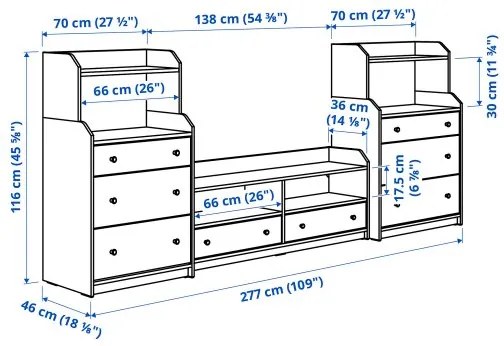 HAUGA συνδυασμός TV/αποθήκευσης 793.884.37