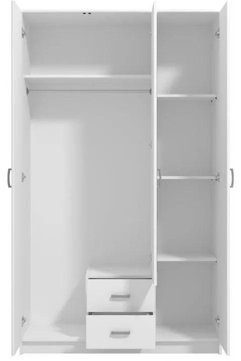 Ντουλάπα Hana 3K2FO Λευκό 120x52x205 εκ. 120x52x205 εκ.