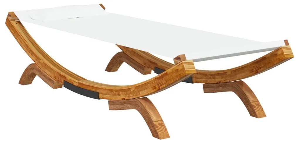 vidaXL Ξαπλώστρα Εξ. Χώρου Κρεμ 100x188,5x44 εκ. Μασίφ Λυγισμένο Ξύλο