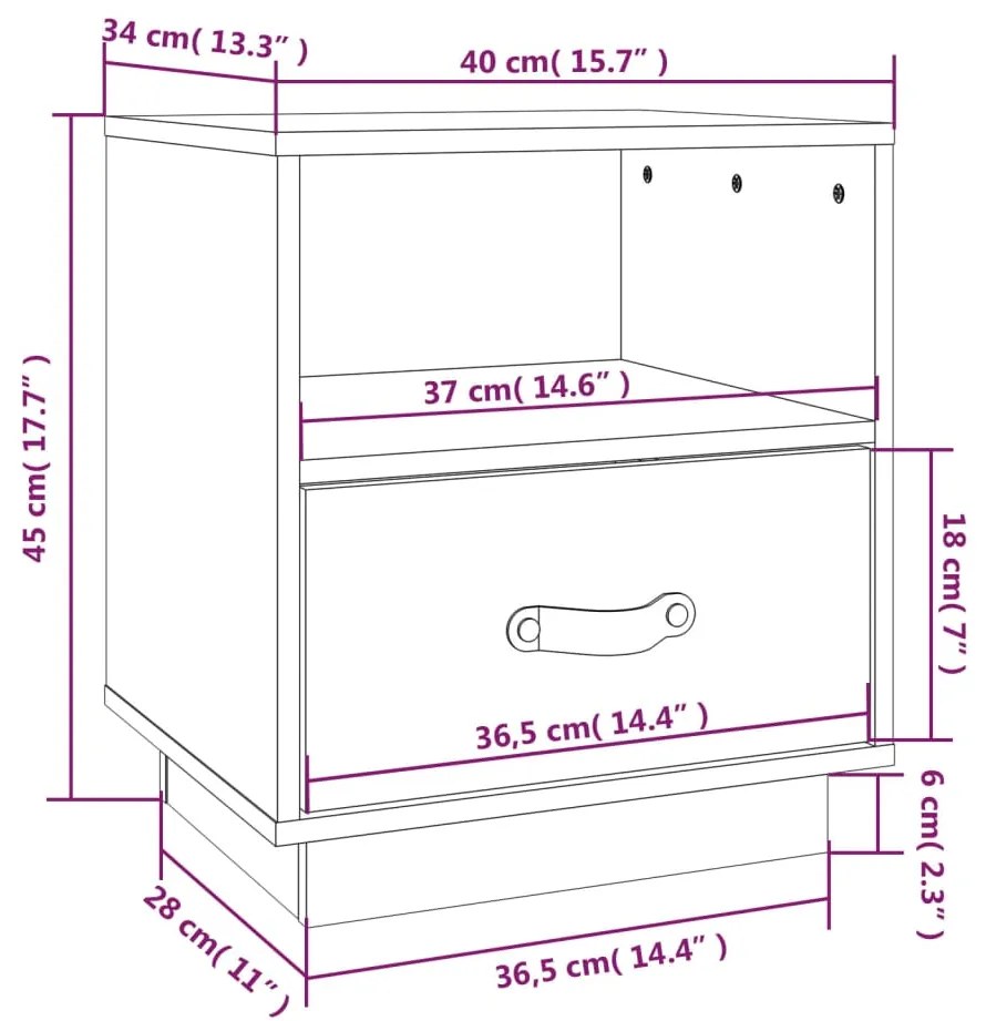 ΚΟΜΟΔΙΝΟ 40 X 34 X 45 ΕΚ. ΑΠΟ ΜΑΣΙΦ ΞΥΛΟ ΠΕΥΚΟΥ 818295