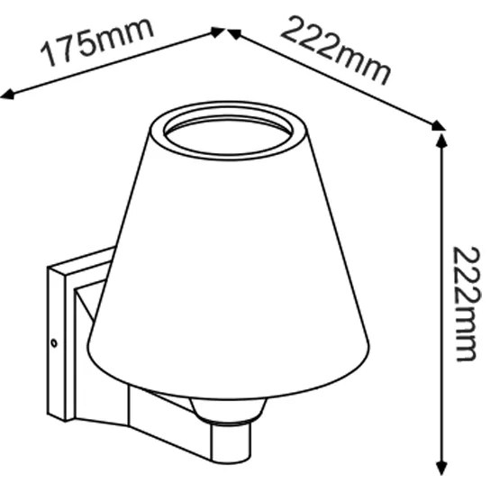 E27 WALL LUMINAIRE 230V AC DARK GREY IP65 MAX.15W LED LAMP - LG2121G - LG2121G