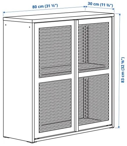 IVAR ντουλάπι με πόρτες/πλέγμα, 80x83 cm 005.312.40