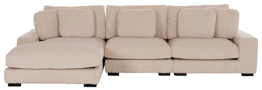 Γωνιακός Καναπές CRANFIELD Αριστερή γωνία σε Μπέζ Ριγέ ύφασμα 313x169x80Υεκ. 313x169x80 εκ.