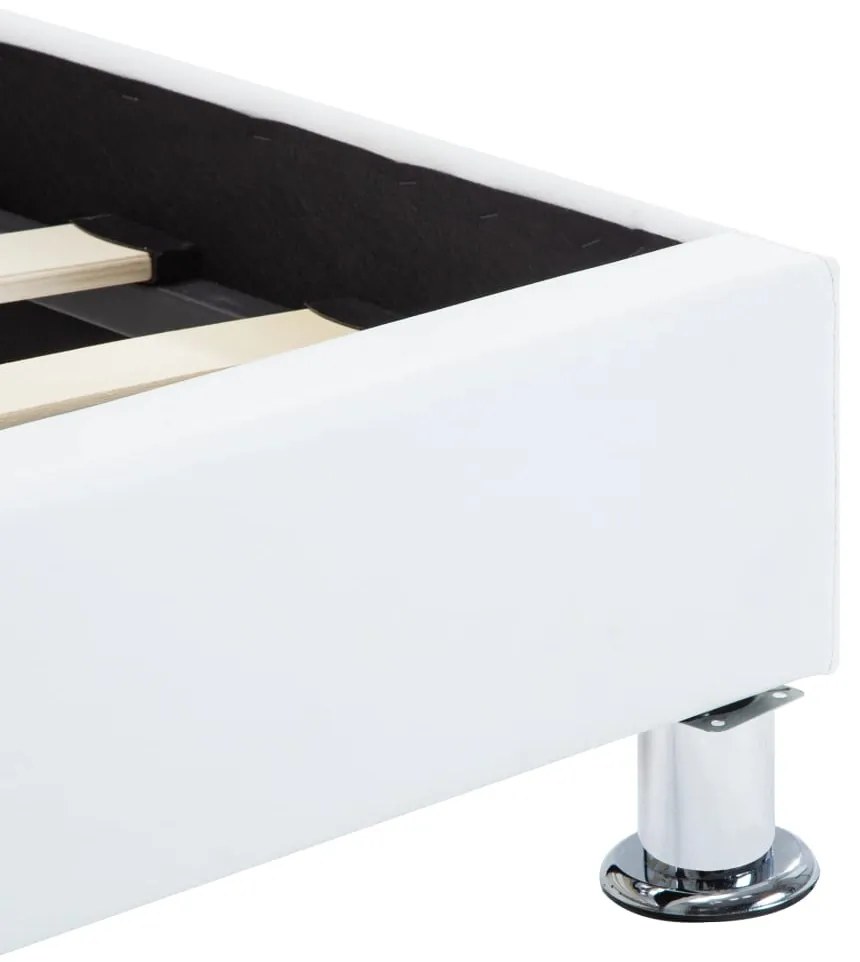 vidaXL Πλαίσιο Κρεβατιού με LED Λευκό 100x200 εκ. Συνθετικό Δέρμα