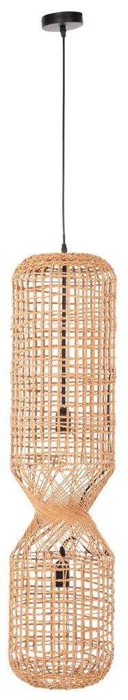 Φωτιστικό Οροφής C4344 Κυλινδρικό Paper Rope Μπέζ με 2 Λάμπες Φ25x160Υεκ. 25x25x160 εκ.