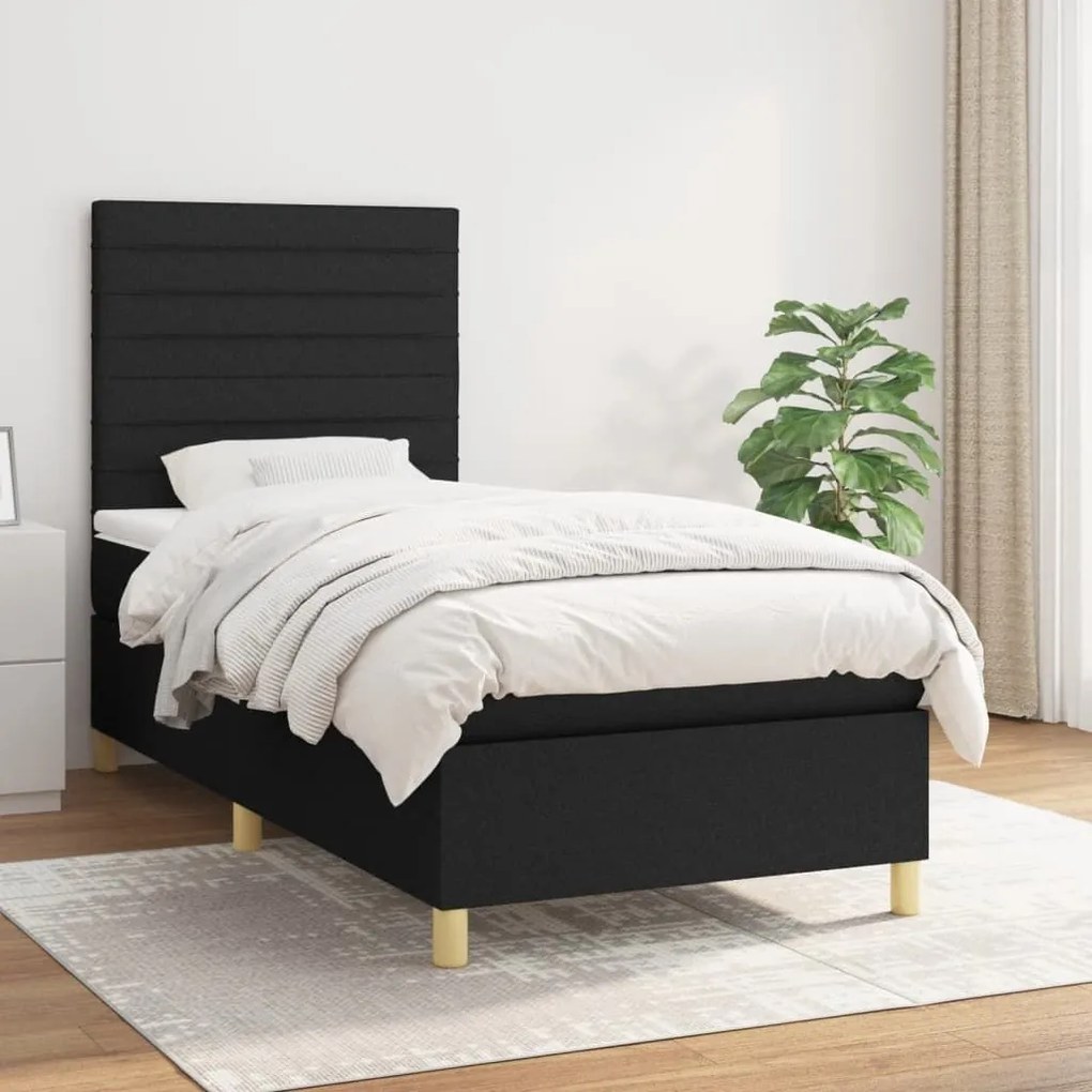 ΚΡΕΒΑΤΙ BOXSPRING ΜΕ ΣΤΡΩΜΑ ΜΑΥΡΟ 90X200 ΕΚ. ΥΦΑΣΜΑΤΙΝΟ 3142387