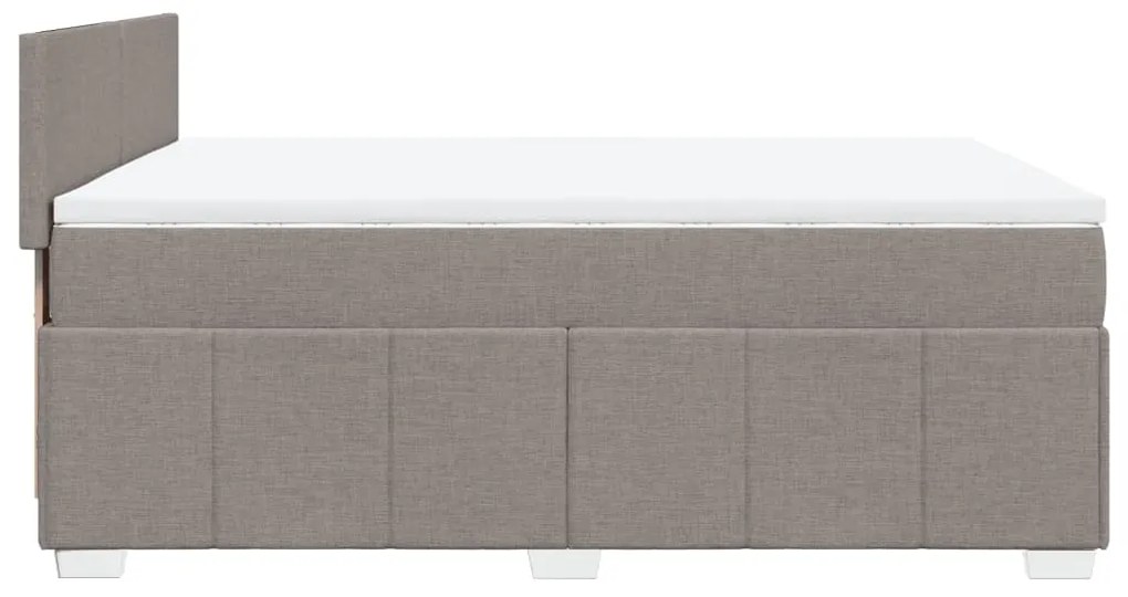 Κρεβάτι Boxspring με Στρώμα Taupe 140x190 εκ. Υφασμάτινο - Μπεζ-Γκρι