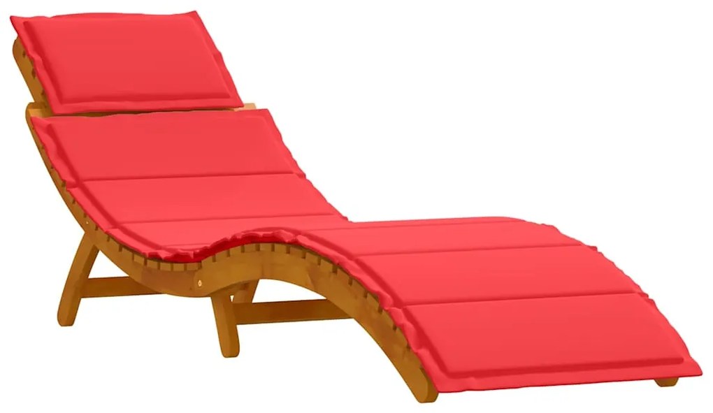 vidaXL Ξαπλώστρα 2 pcs Κόκκινο 184 x 55 x 64 εκ Μασίφ ξύλο ακακίας