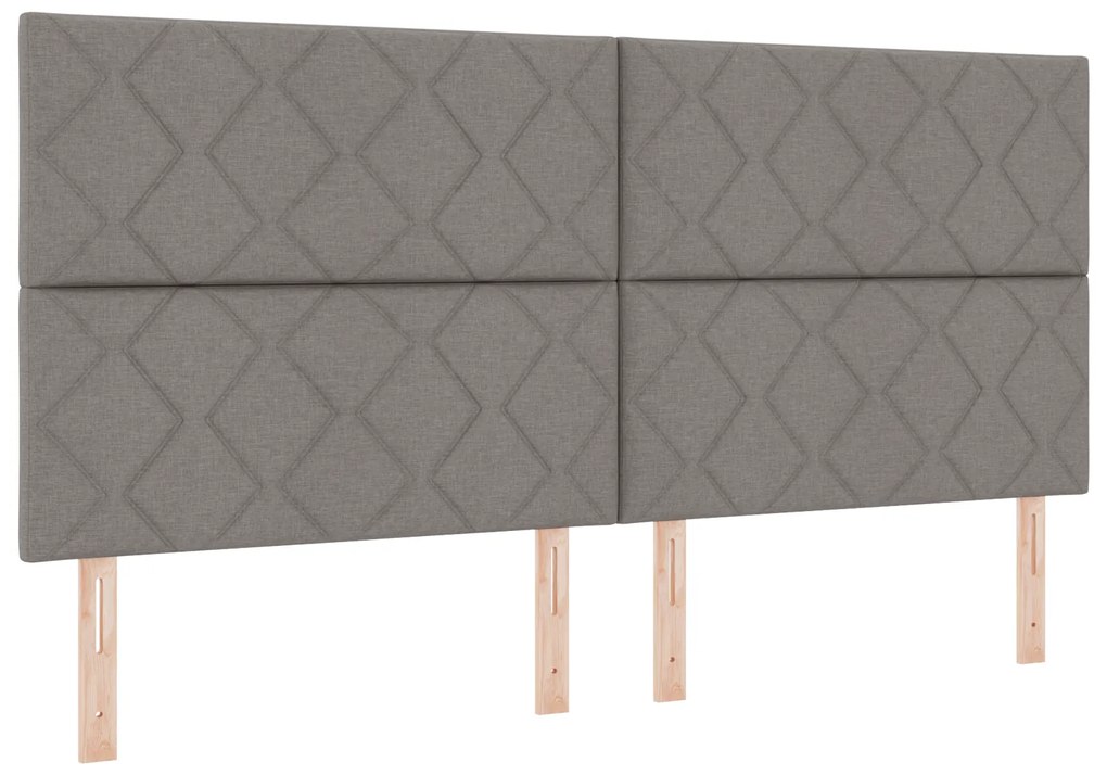 vidaXL Κεφαλάρι με φώτα λωρίδας LED με κεφαλάρι Taupe 200 cm ύφασμα