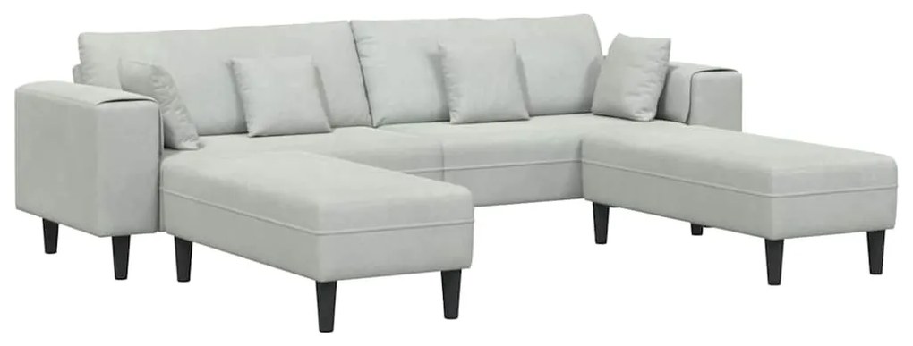vidaXL Βελούδινος καναπές 3 pcs Ανοιχτό γκρι 208 εκ. Βελούδο