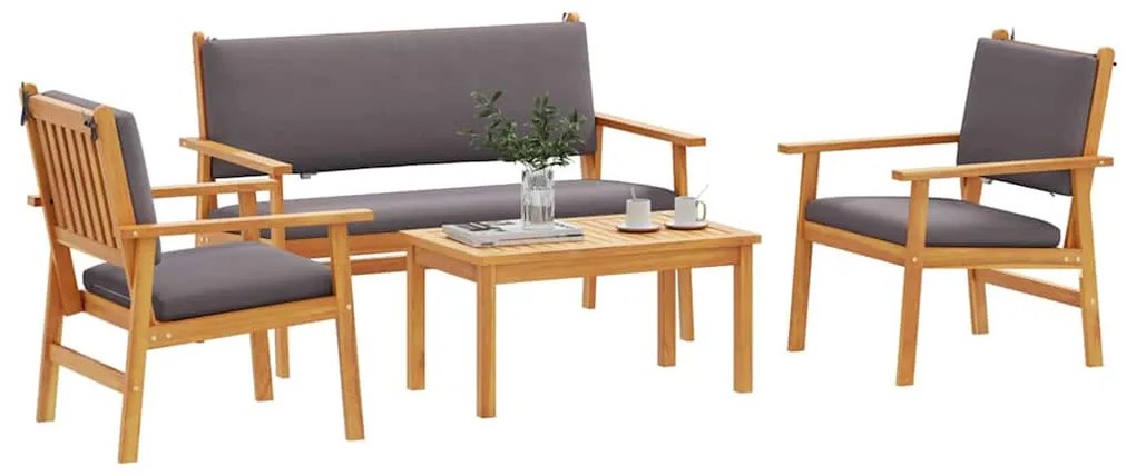 vidaXL Σετ Καναπέ Κήπου 4 pcs Καφέ 120 x 65,5 x 79 εκ