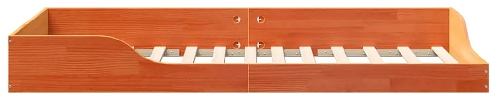 vidaXL Κρεβάτι δαπέδου Καφέ κεριού 80 x 200 cm Μασίφ ξύλο πεύκου