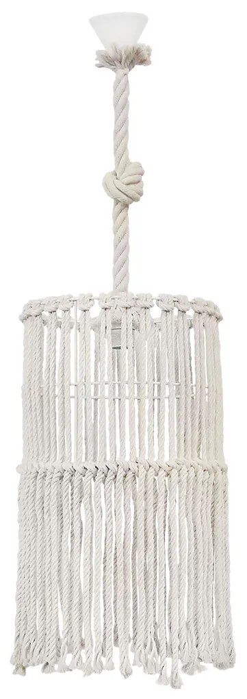 Φωτιστικό Οροφής Μονόφωτο Heronia Macrame 03 Handmade 31-1066 Rope/White