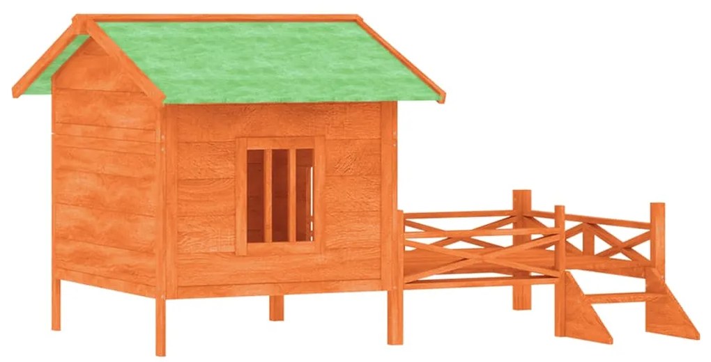 vidaXL Σπίτι Σκύλου Καφέ 159 x 120 x 88,5 εκ. από Μασίφ Ξύλο Πεύκου
