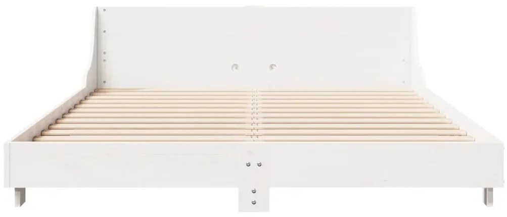 vidaXL Σκελετός Κρεβ. Χωρίς Στρώμα Λευκό 150x200 εκ Μασίφ Πεύκο