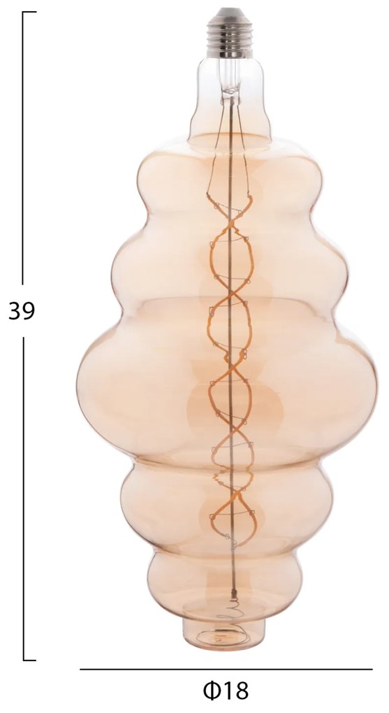 ΛΑΜΠΤΗΡΑΣ LED FILAMENT 8W E27 3000K GOLD COLOR DIMMABLE HM4056.02