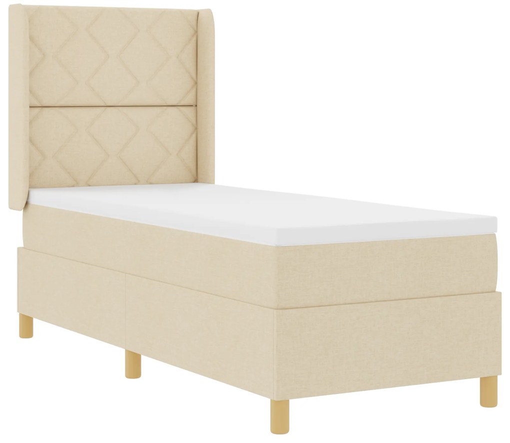vidaXL Κρεβάτι Box Spring με Στρώμα Κρεμ 80x200 εκ