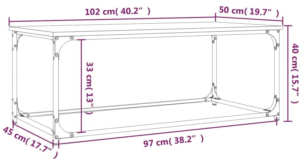 ΤΡΑΠΕΖΑΚΙ ΣΑΛΟΝΙΟΥ ΚΑΦΕ ΔΡΥΣ 102X50X40 ΕΚ. ΕΠΕΞ. ΞΥΛΟ + ΣΙΔΗΡΟΣ 823301