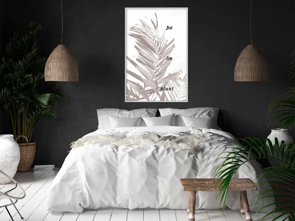 Αφίσα - Beige Palm - 20x30 - Χρυσό - Με πασπαρτού