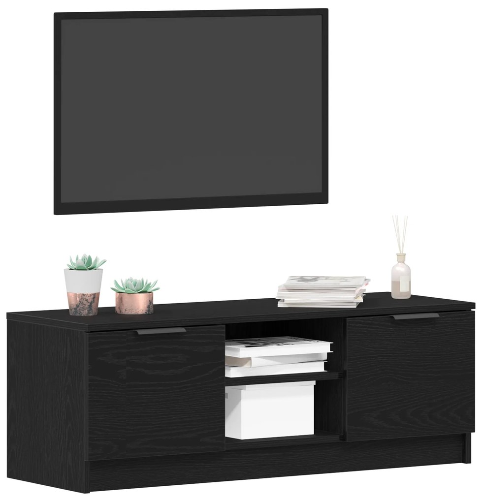 vidaXL Ντουλάπα τηλεόρασης Μαύρο Δρυς 102x35x36,5 εκ Επεξεργασμένο ξύλο